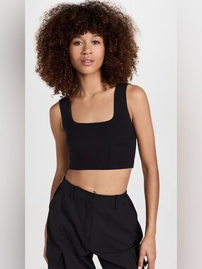 NWT!! Commando / XS / Neoprene Square Neck Crop Top | Black